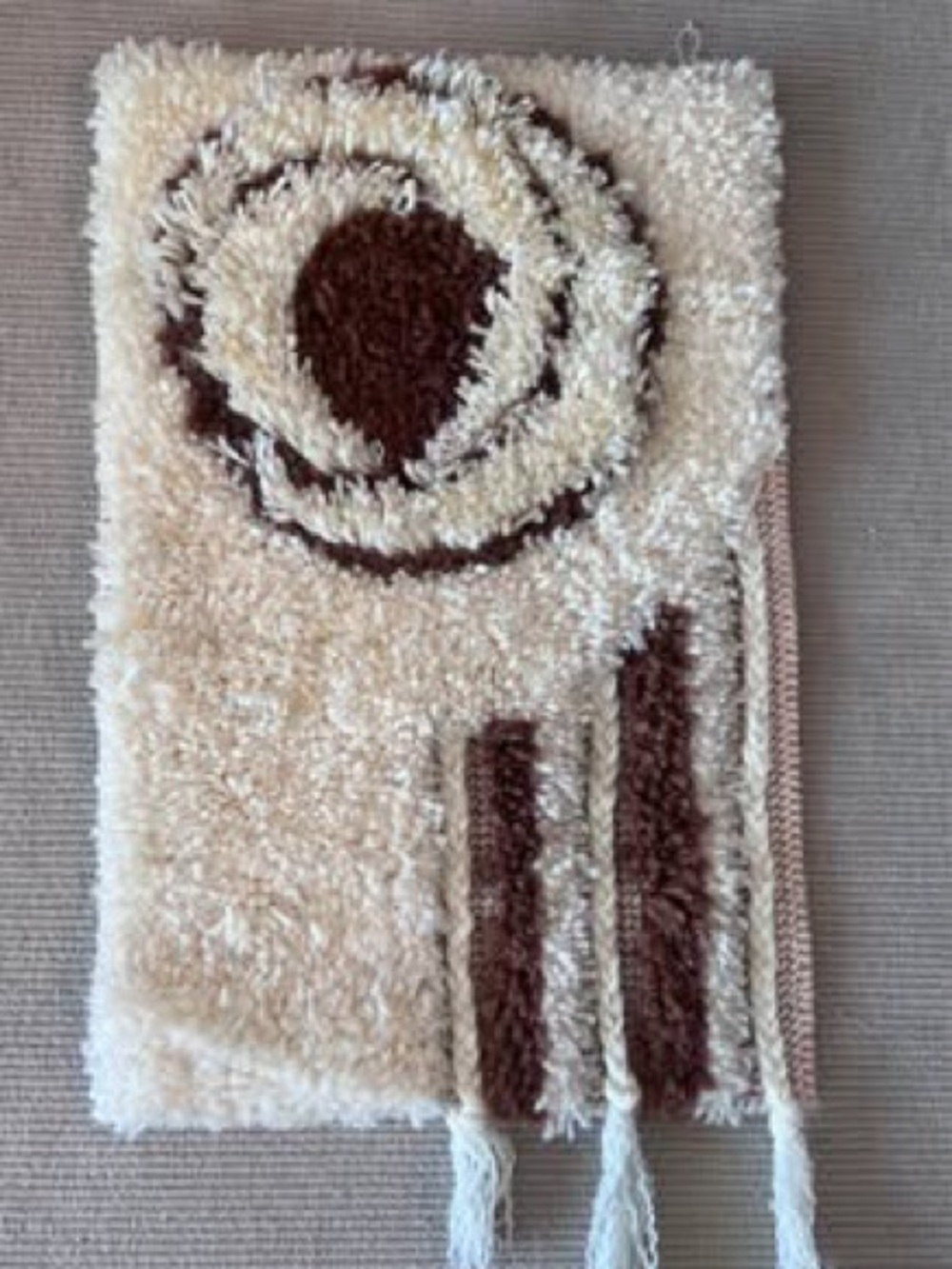 Vintage latch hook wall hanging